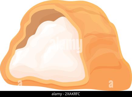 La crème fraîchement cuite déborde d'une quantité généreuse de garniture de crème blanche douce Illustration de Vecteur