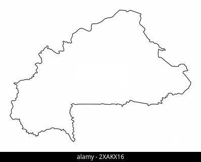 Carte de contour du Burkina Faso isolé sur fond blanc Illustration de Vecteur