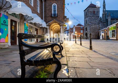 Soirée sur Burgate à Canterbury, Kent, Angleterre. Banque D'Images