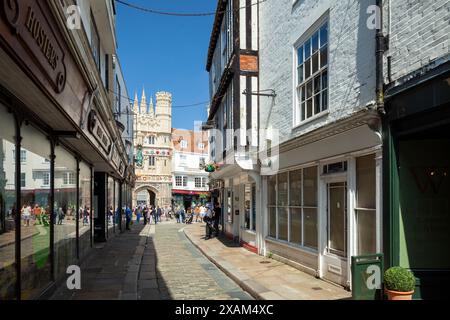 Mercery Lane à Canterbury, Kent, Angleterre. Banque D'Images