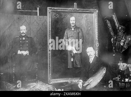 Roi d'Albanie assis à Alfred Schwarz, entre c1910 et c1915. Montre Prince Guillaume de Wied, Prince d'Albanie (Wilhelm Friedrich Heinrich) (1876-1945) qui a régné brièvement comme souverain de l'Albanie de mars 1914 à septembre 1914, assis pour un portraitiste. Banque D'Images