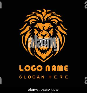 Logo Angry Lion face avec fichier vectoriel Illustration de Vecteur