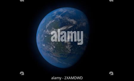 Mars terraformé - assistez à une vision de mars terraformé, où le paysage rouge et aride a été transformé en un monde vivant et habitable. Banque D'Images