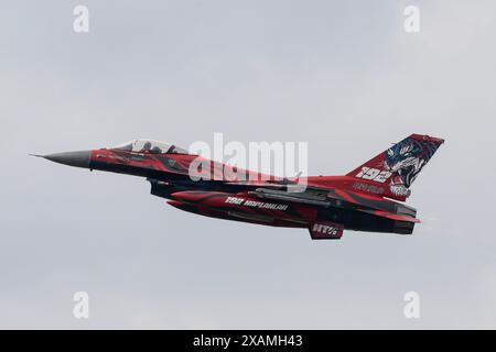 General Dynamics F-16 Fighting Falcon of 192nci Filo Türk Hava Kuvvetleri « Force aérienne turque », lors de la rencontre des tigres de l’OTAN à Schleswig AB, Jagel, Allemagne, le 7 juin 2024 (photo de Cody Froggatt/News images) Banque D'Images