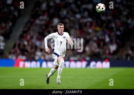 L'Angleterre Cole Palmer lors d'un amical international au stade de Wembley, Londres. Date de la photo : vendredi 7 juin 2024. Banque D'Images