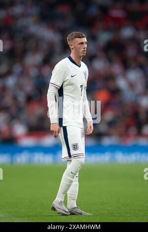 Cole Palmer de l'Angleterre lors du match international entre l'Angleterre et l'Islande au stade de Wembley, Londres, Angleterre le 7 juin 2024. Photo de Grant Winter. Utilisation éditoriale uniquement, licence requise pour une utilisation commerciale. Aucune utilisation dans les Paris, les jeux ou les publications d'un club/ligue/joueur. Crédit : UK Sports pics Ltd/Alamy Live News Banque D'Images