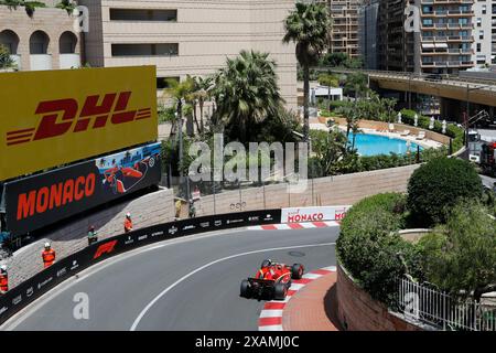 Monte Carlo, Principauté de Monaco. 25 mai 2024. Grand Prix de formule 1 de Monaco au circuit de Monaco à Monte Carlo. Photo : Ferrari SF-24 de la Scuderia Ferrari lors de la troisième séance d'essais © Piotr Zajac/Alamy Live News Banque D'Images