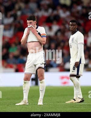 Londres, Royaume-Uni. 7 juin 2024. Declan Rice, de l'Angleterre, semble abattu lors du match amical international au stade de Wembley, à Londres. Le crédit photo devrait se lire comme suit : David Klein/Sportimage crédit : Sportimage Ltd/Alamy Live News Banque D'Images