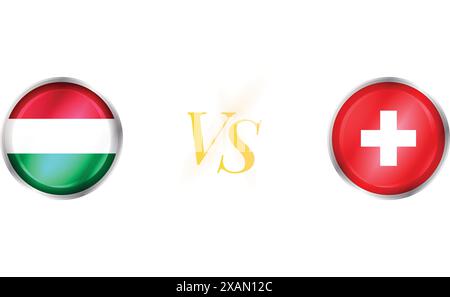 Hongrie vs Suisse concept de match avec drapeau rond Illustration de Vecteur