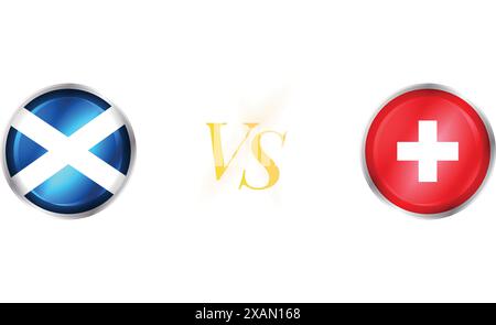 Écosse vs Suisse concept de match avec drapeau rond Illustration de Vecteur