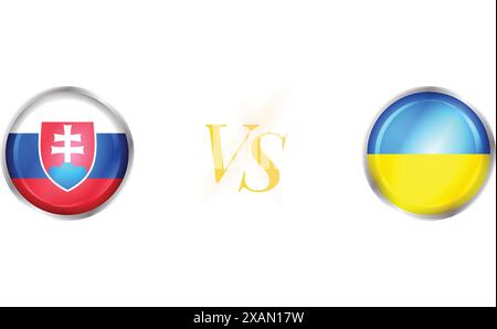 Slovaquie vs Ukraine concept de match avec drapeau rond Illustration de Vecteur