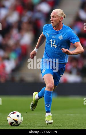 Stade de Wembley, Londres, Royaume-Uni. 7 juin 2024. International Football Friendly, Angleterre contre Islande ; Kolbeinn Finnsson of Iceland Credit : action plus Sports/Alamy Live News Banque D'Images