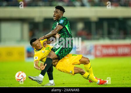 Uyo, Nigeria, 7 juin 2024, Nigeria vs Afrique du Sud. Qualification pour la coupe du monde de la FIFA 2026. DELE-Bashiru Fisayo crédit : Victor Modo Banque D'Images