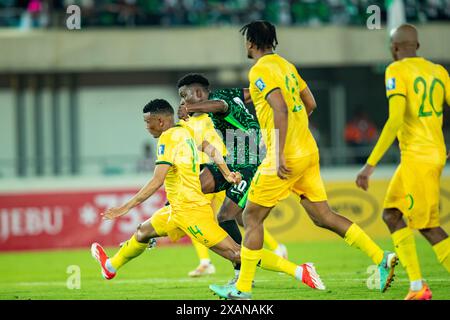 Uyo, Nigeria, 7 juin 2024, Nigeria vs Afrique du Sud. Qualification pour la coupe du monde de la FIFA 2026. DELE-Bashiru Fisayo égalise pour le Nigeria crédit : Victor Modo Banque D'Images