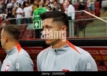 Robert Lewandowski lors d'un match amical entre les équipes nationales de Pologne et d'Ukraine au PGE Narodowy, Varsovie, Pologne Banque D'Images