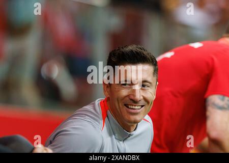 Robert Lewandowski lors d'un match amical entre les équipes nationales de Pologne et d'Ukraine au PGE Narodowy, Varsovie, Pologne Banque D'Images