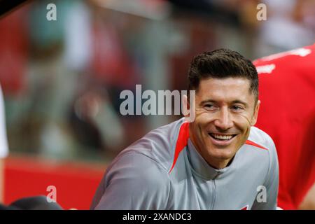 Robert Lewandowski lors d'un match amical entre les équipes nationales de Pologne et d'Ukraine au PGE Narodowy, Varsovie, Pologne Banque D'Images