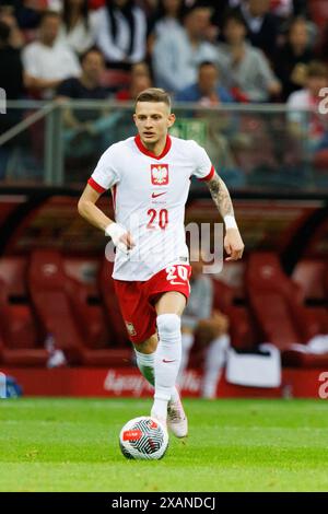 X lors d'un match amical entre les équipes nationales de Pologne et d'Ukraine au PGE Narodowy, Varsovie, Pologne Banque D'Images