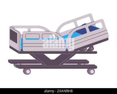 clinique de lit d'hôpital pour le rétablissement patient maladie traitement de soins de santé médical Illustration de Vecteur