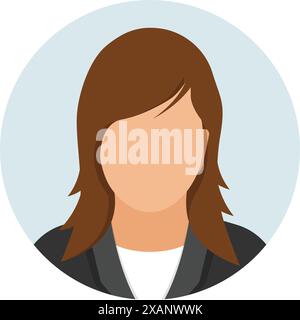 Icône de profil d'avatar dans un style plat. Illustration vectorielle de profil d'utilisateur féminin sur fond isolé. Concept d'entreprise de signe de profil de femme. Illustration de Vecteur