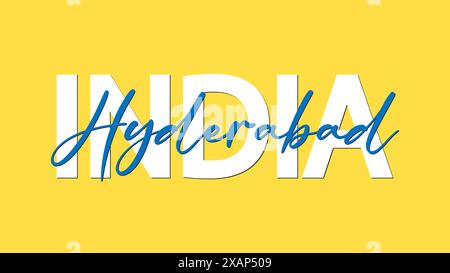 Hyderabad en Inde illustration vectorielle de concept de calligraphie. Hyderabad est la capitale et la plus grande ville de l'État indien de Telangana. Illustration de Vecteur