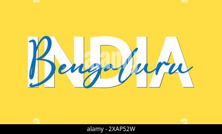 Bengaluru en Inde concept de calligraphie vecteur illustration. Bengaluru est la capitale et la plus grande ville de l'État indien du Karnataka. Illustration de Vecteur