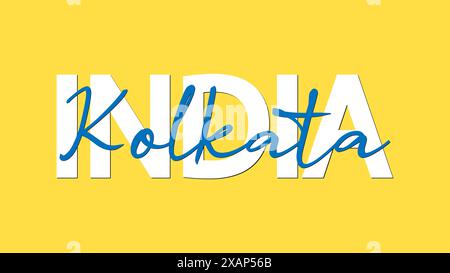 Kolkata en Inde concept de calligraphie vecteur illustration. Kolkata est la capitale et la plus grande ville de l'État indien du Bengale occidental. Illustration de Vecteur