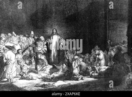 Pièce d'une centaine de florins de Rembrandt, "Christ guérissant les malades", 1869. 'Cette plus célèbre de toutes les gravures a acquis encore plus d'intérêt de la vente deux fois au cours des deux dernières années d'une seule impression pour plus de mille livres. Pour votre vrai "collectionneur", la question de la rareté est posée avant toutes les autres... les "premiers états" - c'est-à-dire les quelques et par conséquent rares impressions prises par le graveur pour tester son travail, va invariablement aller chercher des prix beaucoup plus élevés que les tirages pris après qu'il a corrigé et terminé la plaque... l'immense valeur de [cette gravure Banque D'Images