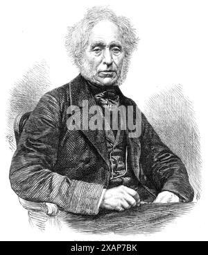 Le décès de Sir David Brewster, 1868. Gravure à partir d'une photographie de M. Claudet de «cet éminent philosophe... il a passé... les cours de théologie et a pris une licence de prédicateur de l'Église d'Écosse; mais il a été plus fortement attiré par l'étude de la science et l'observation de la nature phenomena...in en examinant la théorie de Newton de la lumière, il a réussi à découvrir une vérité importante, celle de l'influence de l'état des surfaces des corps sur la "flexion" ou le changement de direction des rayons de lumière, qui avait été autrefois accepté comme conséquence oi le natur Banque D'Images