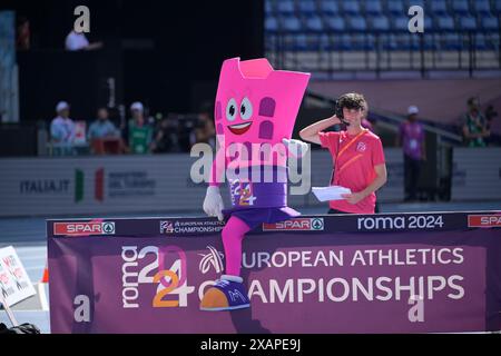 Roma, Italie. 08 juin 2024. Mascotte Ludo lors de la 26e édition des Championnats d'Europe d'athlétisme de Rome 2024 au stade olympique de Rome, Italie - samedi 8 juin 2024 - Sport, Athlétisme (photo de Fabrizio Corradetti/LaPresse) crédit : LaPresse/Alamy Live News Banque D'Images