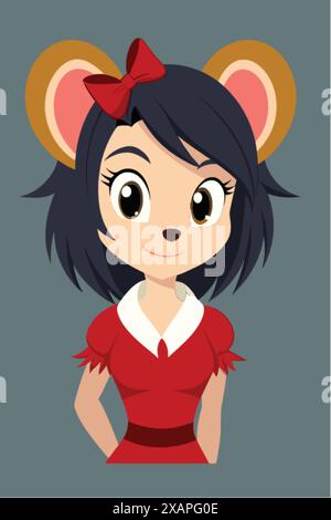 une fille portant un costume de souris, illustration vectorielle Illustration de Vecteur