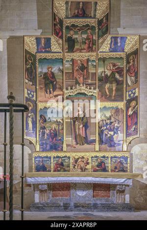 Chapelle et retable de Sainte Catherine d'Alexandrie dans la cathédrale de la ville d'Orihuela, Alicante, Alacant, Communauté valencienne, Espagne, Europe Banque D'Images