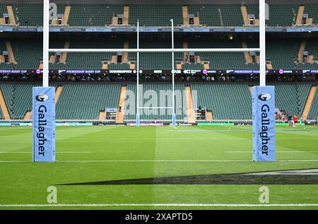 Twickenham Stadium, Londres, Royaume-Uni. 8 juin 2024. Gallagher Premiership Rugby final, Northampton Saints versus Bath ; le terrain au Twickenham Stadium crédit : action plus Sports/Alamy Live News Banque D'Images