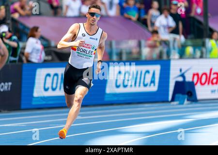 ROME, ITALIE - 8 JUIN : Dylan Borlee, de Belgique, en compétition sur le 400 m hommes lors de la deuxième journée des Championnats d'Europe d'athlétisme - Rome 2024 au Stadio Olimpico le 8 juin 2024 à Rome, Italie. (Photo de Joris Verwijst/BSR Agency) Banque D'Images