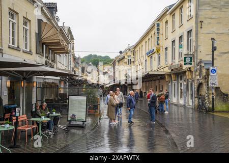 Centre historique de Valkenburg aan de Geul, maisons authentiques en marbre, Limbourg, pays-Bas. Banque D'Images