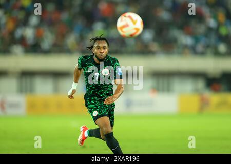 Uyo, Nigeria, 7 juin 2024, Nigeria vs Afrique du Sud. Qualification pour la coupe du monde de la FIFA 2026. Ademola Lookman. Crédit : Victor Modo crédit : Victor Modo/Alamy Live News Banque D'Images