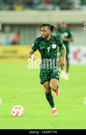 Uyo, Nigeria, 7 juin 2024, Nigeria vs Afrique du Sud. Qualification pour la coupe du monde de la FIFA 2026. Ademola Lookman. Crédit : Victor Modo crédit : Victor Modo/Alamy Live News Banque D'Images