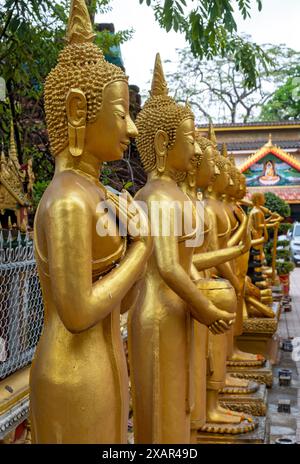 Statues de Bouddha, Wat si Muang, Vientiane, Laos Banque D'Images
