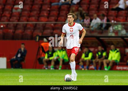 Varsovie, Pologne. 07 juin 2024. Taras Romanczuk de Pologne vu en action lors des amitiés internationales entre la Pologne et l'Ukraine au PGE Narodowy. Score final ; Pologne 3:1 Ukraine. (Photo de Maciej Rogowski/SOPA images/Sipa USA) crédit : Sipa USA/Alamy Live News Banque D'Images