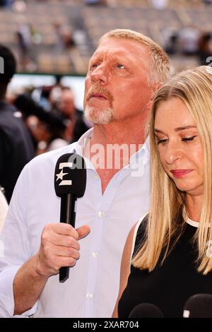 Paris, France. 8 juin 2024. Boris Becker au tournoi de tennis de l'Open de France du Grand Chelem 2024 à Roland Garros, Paris. Frank Molter/Alamy Live News Banque D'Images