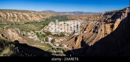 Gorafe, vallée de la rivière Gor, région de Guadix, Géoparc de Grenade, province de Grenade, Andalousie, Espagne. Banque D'Images