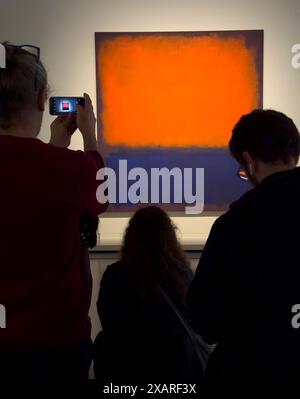 Visiteurs de l'exposition Mark Rothko à la Fondation Louis Vuitton à Paris, France Banque D'Images