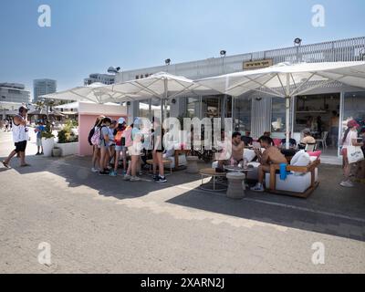 Mitsisim Beach, tel Aviv Banque D'Images