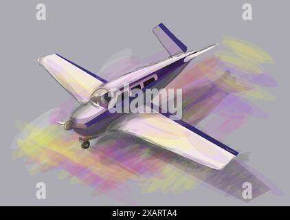 Vecteur petit avion poly bas sur fond multicolore Illustration de Vecteur