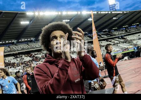 Bruxelles, Belgique. 08 juin 2024. Le belge Axel Witsel célèbre après un match amical entre l'équipe belge de football Red Devils et l'équipe nationale du Luxembourg, au stade Roi Baudouin (stade Roi Baudouin - Koning Boudewijnstadion), à Bruxelles, samedi 08 juin 2024. Les Red Devils se préparent pour les prochains Championnats d'Europe Euro 2024 en Allemagne. BELGA PHOTO BRUNO FAHY crédit : Belga News Agency/Alamy Live News Banque D'Images