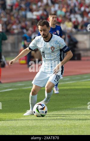 Lisbonne, Portugal. 08 juin 2024. 08 juin 2024. Lisbonne, Portugal. Bernardo Silva (10 ans), le milieu de terrain portugais et de Manchester City, en action lors du match amical international, Portugal vs Croatie crédit : Alexandre de Sousa/Alamy Live News Banque D'Images