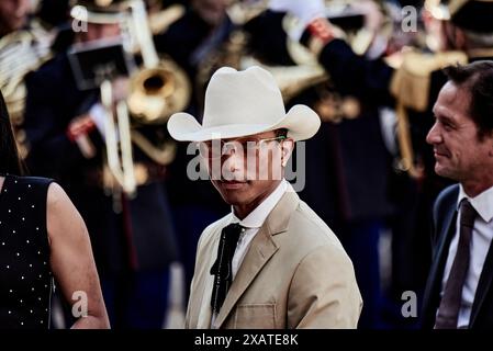 Antonin Burat/le Pictorium - visite d'Etat du Président américain Joe Biden In, France. 08 juin 2024. France/Paris - Pharrell Williams lors d'un dîner d'État au Palais de l'Elysée, à Paris, le 8 juin 2024, dans le cadre d'une visite d'État du président américain Joe Biden. Crédit : LE PICTORIUM/Alamy Live News Banque D'Images