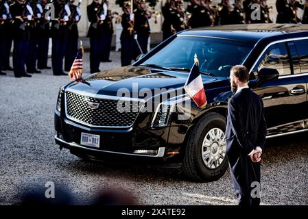 Antonin Burat/le Pictorium - visite d'Etat du Président américain Joe Biden In, France. 08 juin 2024. France/Paris - dîner d'Etat au Palais de l'Elysée, à Paris, le 8 juin 2024, dans le cadre d'une visite d'Etat du Président américain Joe Biden. Crédit : LE PICTORIUM/Alamy Live News Banque D'Images