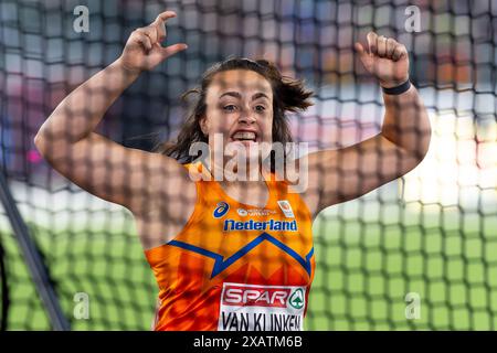 Rome, Italie. 08 juin 2024. ROME, ITALIE - 8 JUIN : Jorinde Van Klinken, des pays-Bas, en compétition dans le Discus Throw Men lors de la deuxième journée des Championnats d'Europe d'athlétisme - Rome 2024 au Stadio Olimpico le 8 juin 2024 à Rome, Italie. (Photo de Joris Verwijst/Agence BSR) crédit : Agence BSR/Alamy Live News Banque D'Images