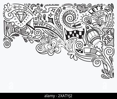 Art créatif dessiné à la main doodle design concept, illustration de concept d'entreprise et il peut également être pour le graffiti mural compris Illustration de Vecteur